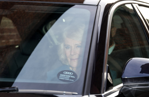 Queen Camilla arrived in a black Audi