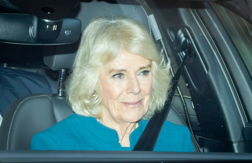 Queen Camilla has been spotted smiling as she arrived at The London Clinic today