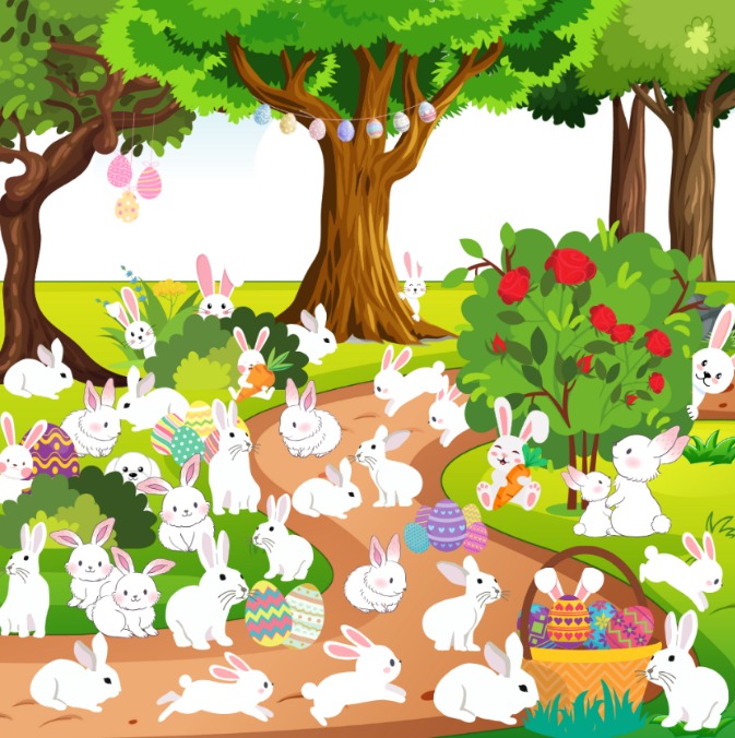 Lords and Labradors challenged puzzlers to spot the puppy among the Easter bunnies