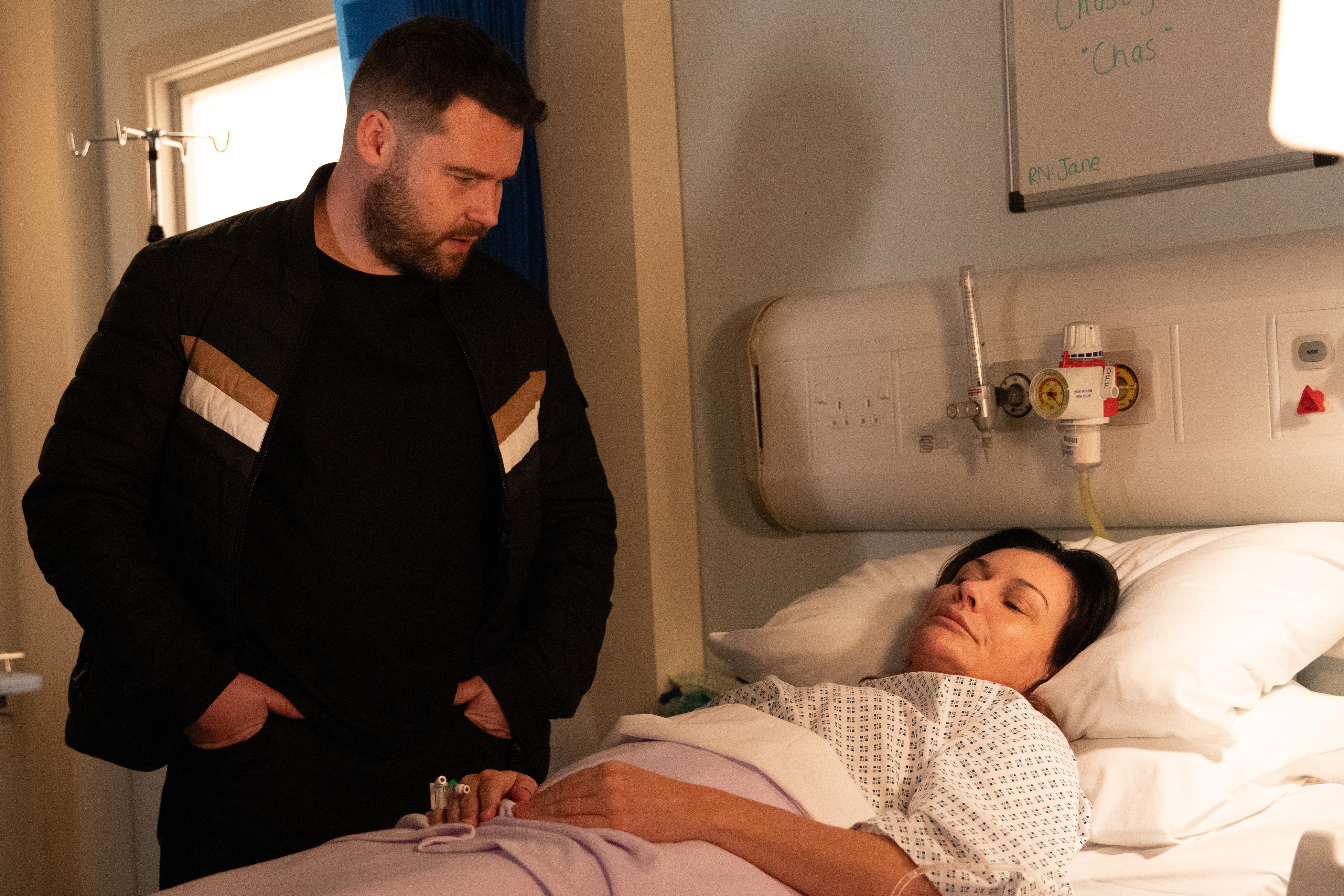 The returning character finds out Chas is battling cancer