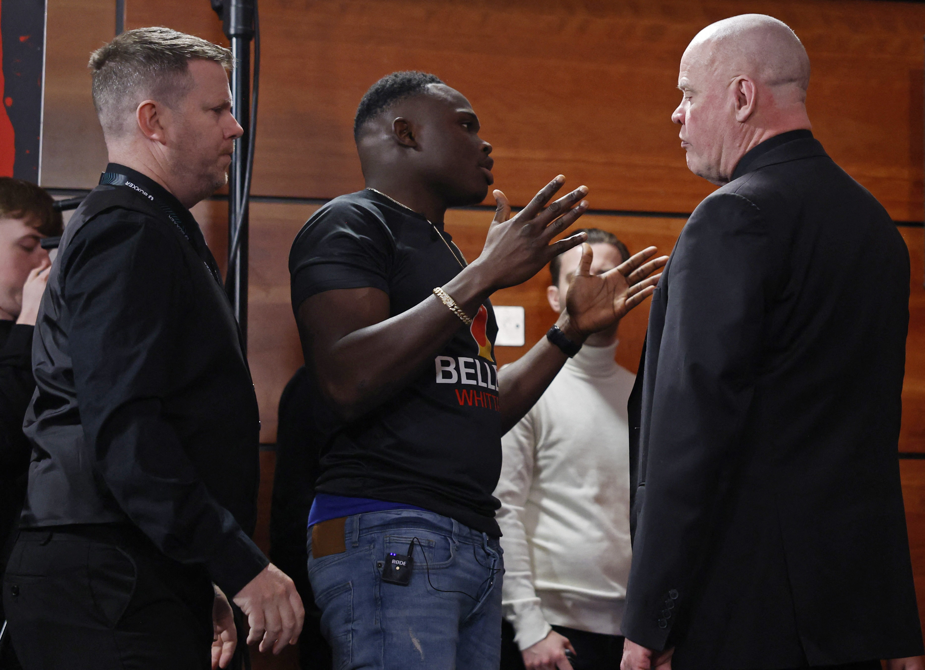 Ezra Arenyeka, a boxer from Nigeria, gatecrashed the press conference