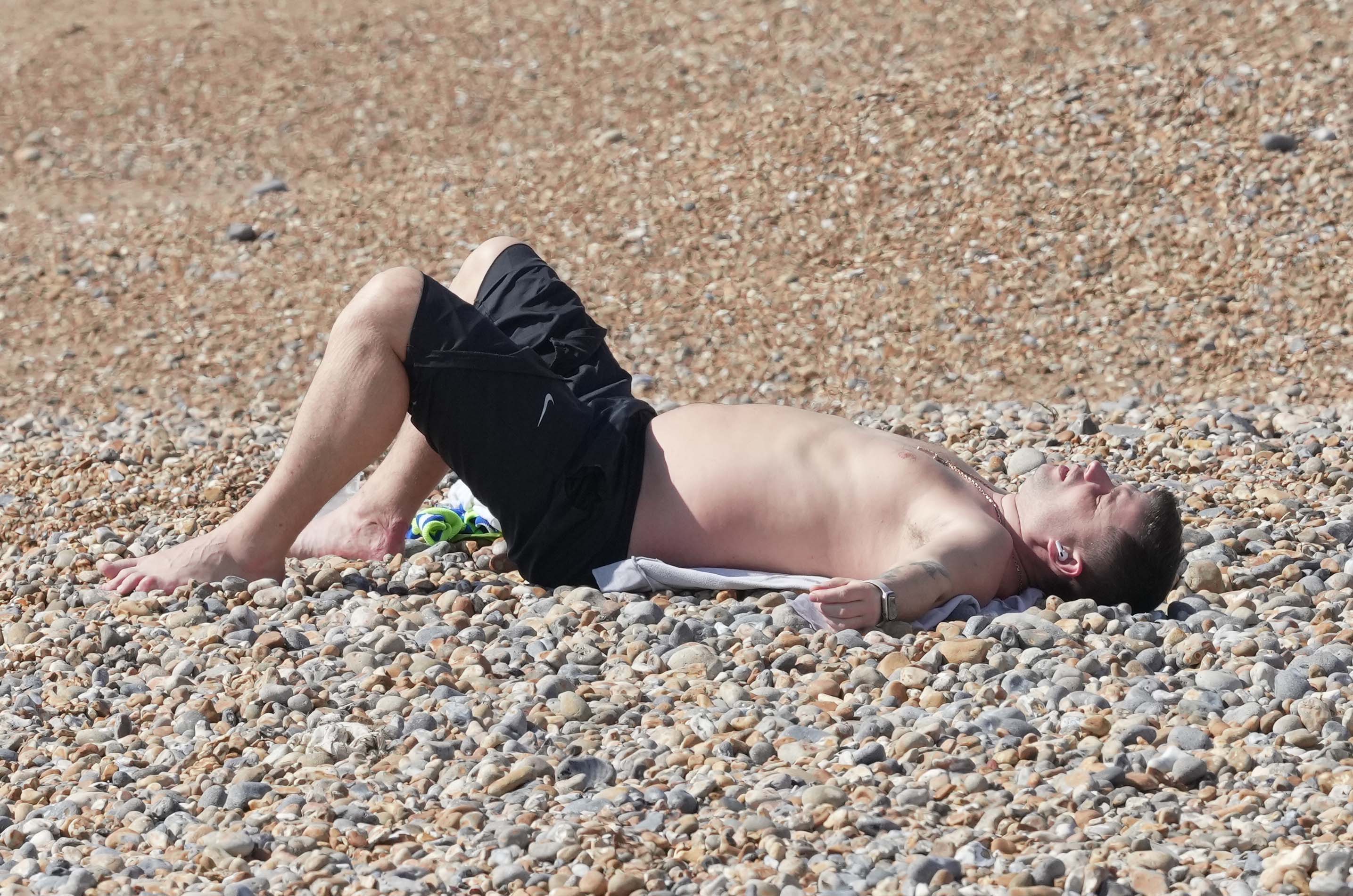 Sunshine yesterday at Hove seafront