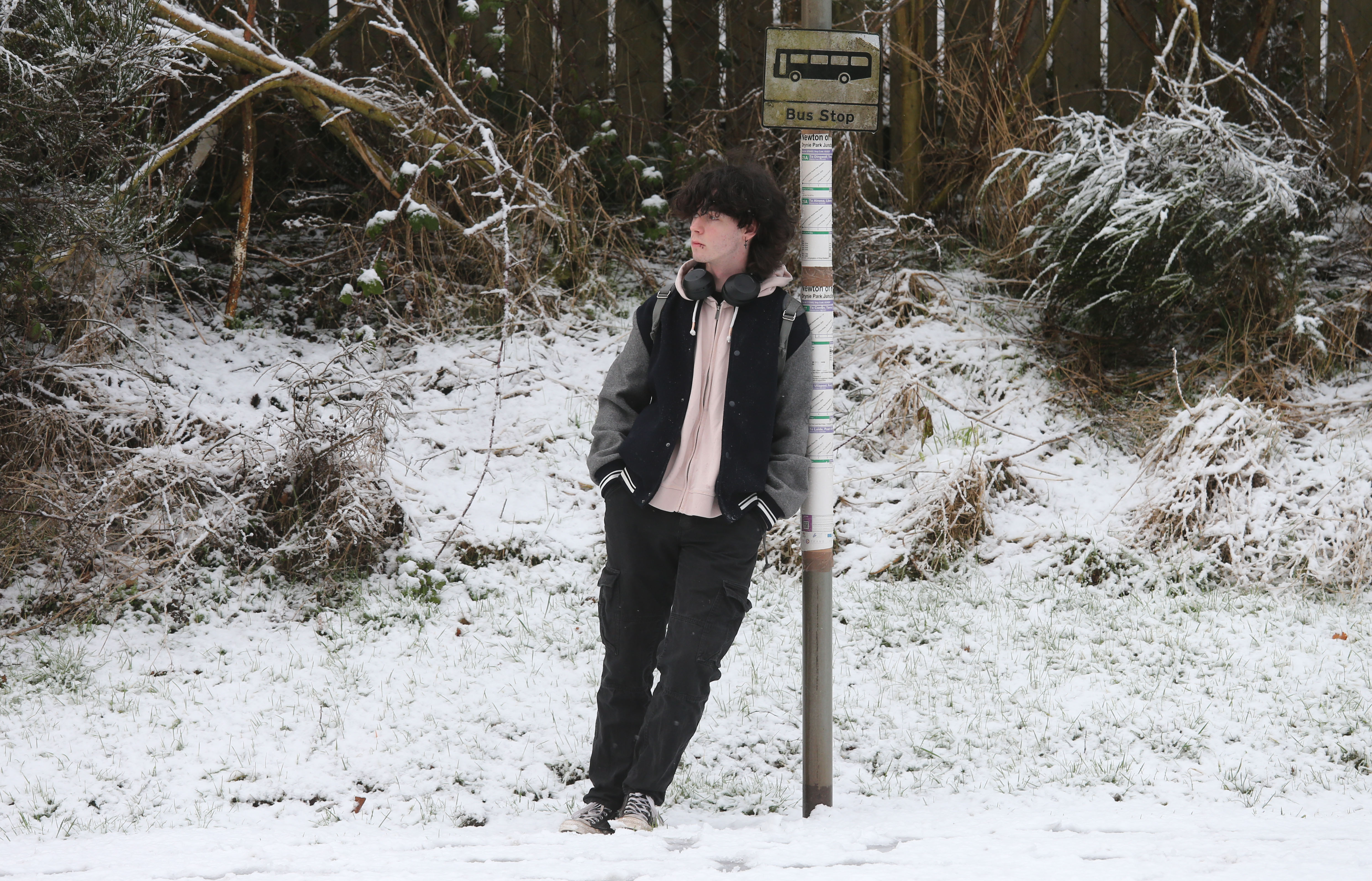 Heavy snow fell in Maryburgh, Scotland, this week