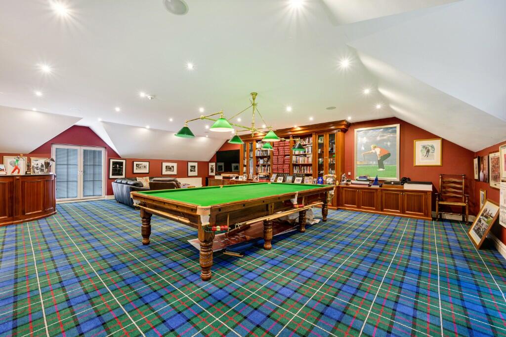 The games room also features the 'Ferguson clan' tartan